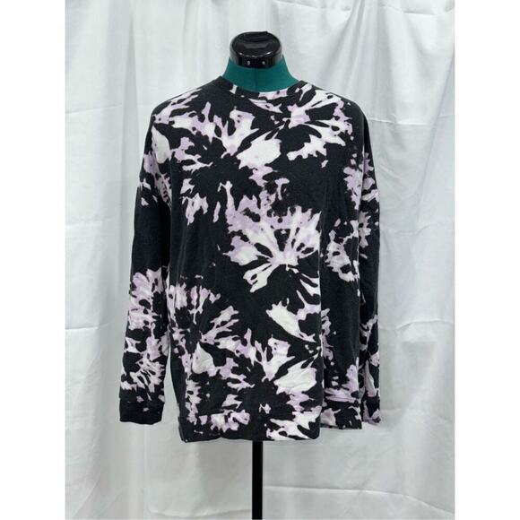 Athleta Black White and Pink Floral Print Sweater | Sz M - Picture 2 of 6